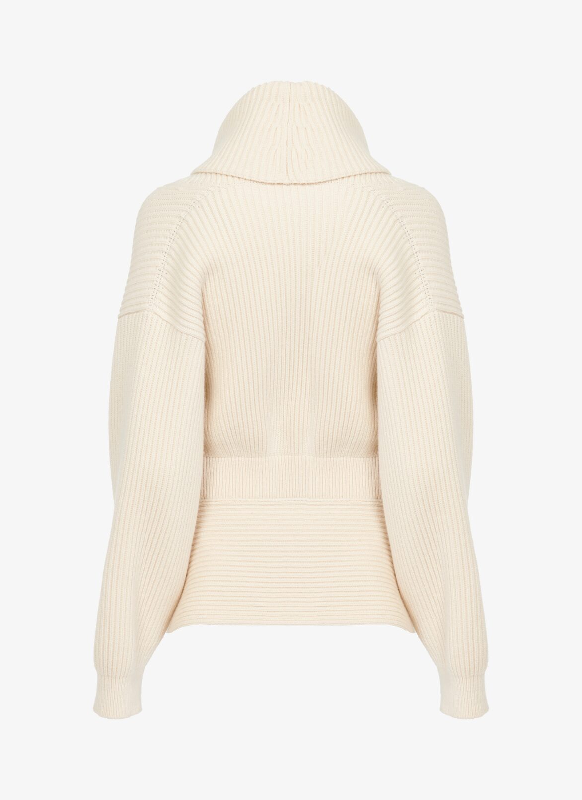 Rib knit cardigan
 ALAÏA IVORY RIB KNIT CARDIGAN